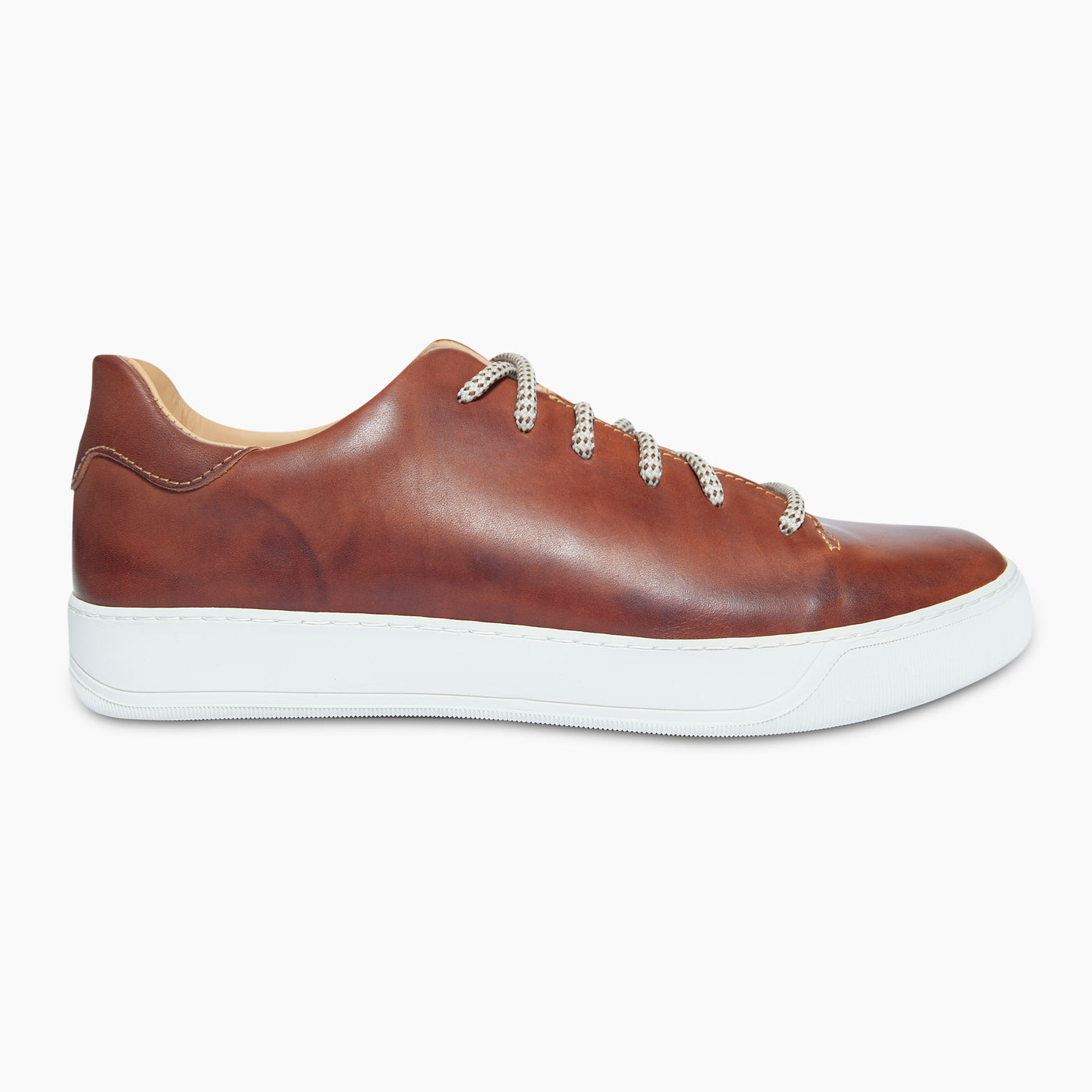 Amir soft nappa with manual finishing leather sneaker (cuoio)