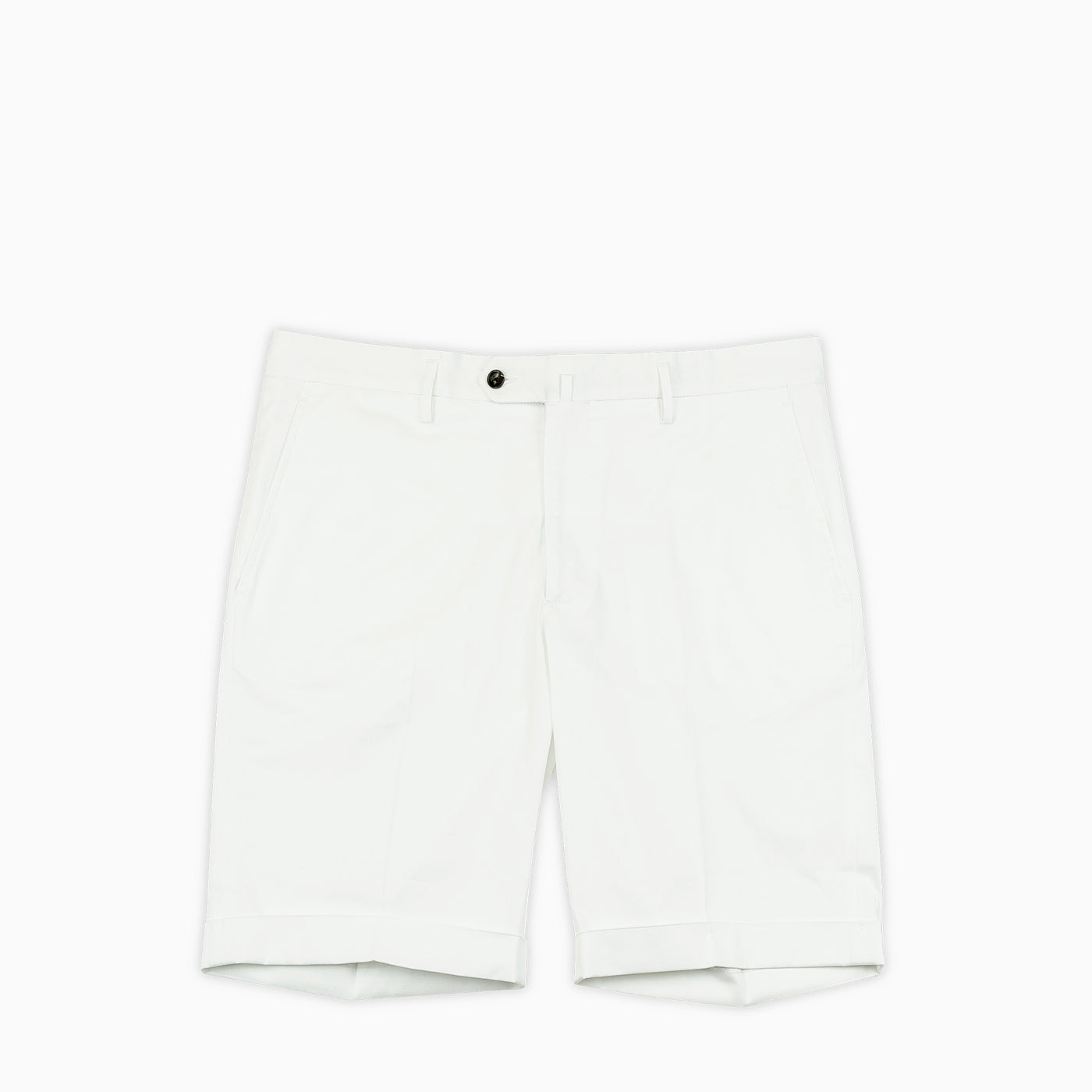 Bazile folded bermuda shorts in stretch gabardine cotton (ice white)