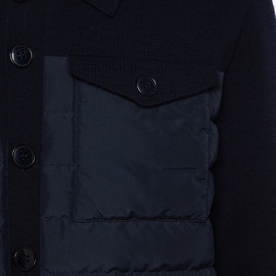 Brice extrafine wool and down buttoned padded hybrid jacket
