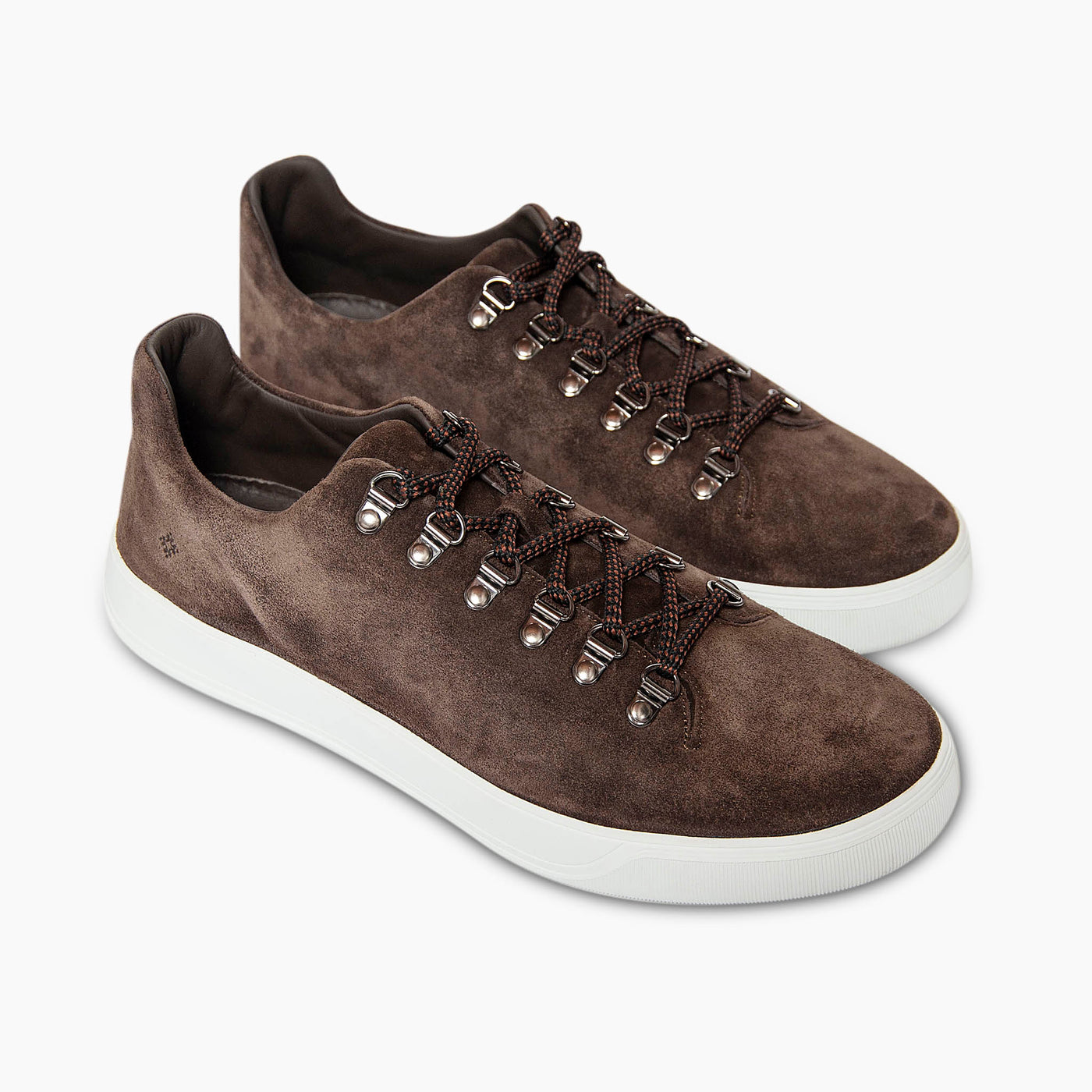 Dermot suede leather sneaker with hooked eyelets (espresso)