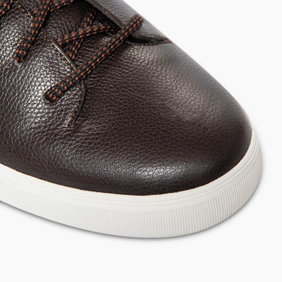Dermot full-grain calfskin leather sneaker (testa di moro)