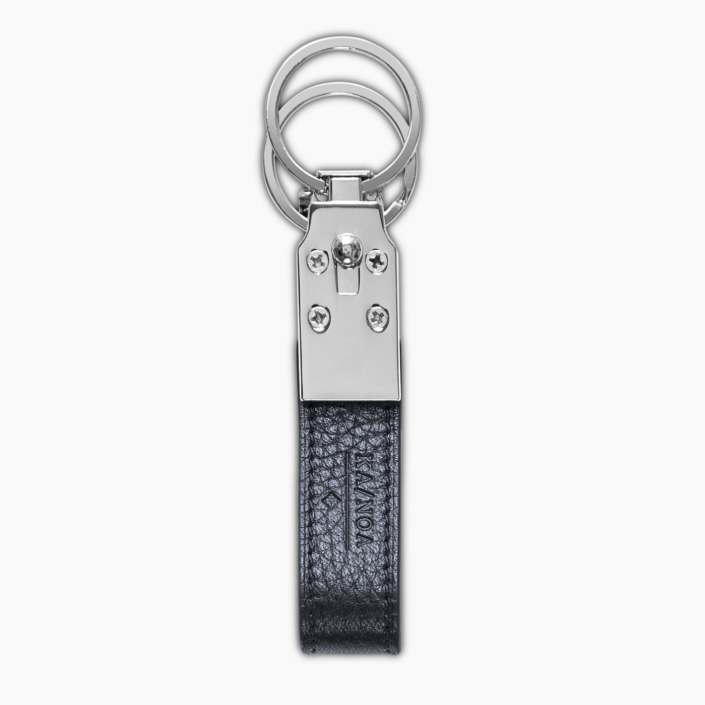 Jacques 100% deerskin leather key-ring (dark blue)