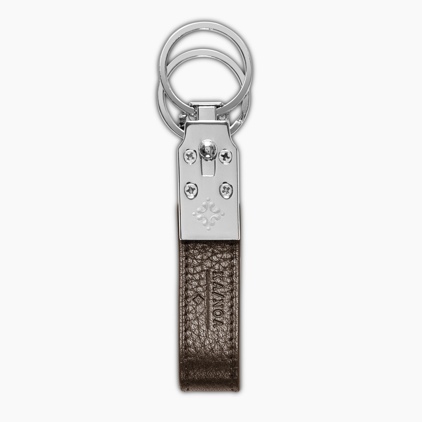 Jacques 100% deerskin leather key-ring (dark brown)