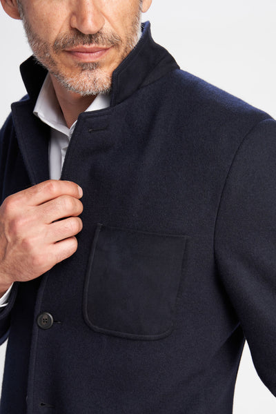 Bard wool and cashmere blazer with leather details