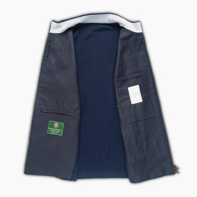 Land vest hybrid wool padded front and knitted cashmere back