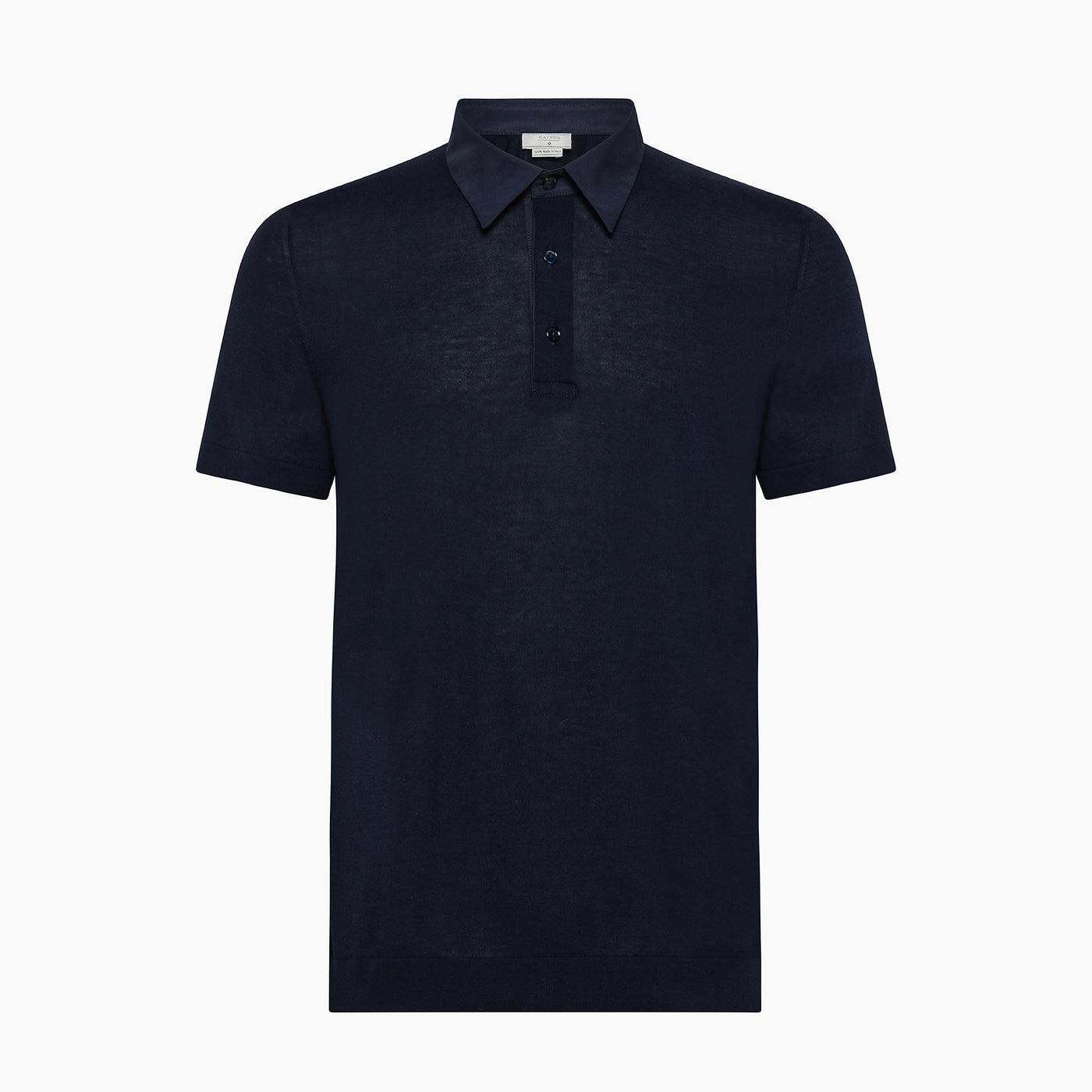 Matteo short-sleeved knitted polo with shirt popeline collar (Cotton)