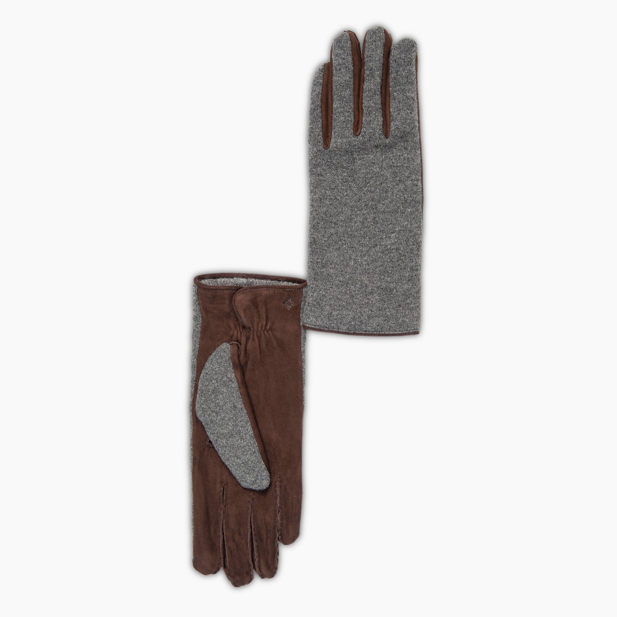 Verne Leather Gloves-Cashmere Knit And Soft Suede KA/NOA