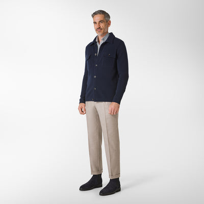 Aidan knitted shirt in Wool and Cashmere