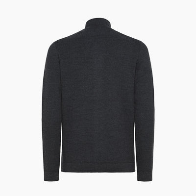 Alexis full zip honeycomb stitch jumper in Extrafine Wool