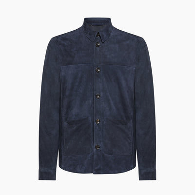 Amauri Shirt Jacket in Suede Leather