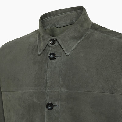 Amauri Shirt Jacket in Suede Leather