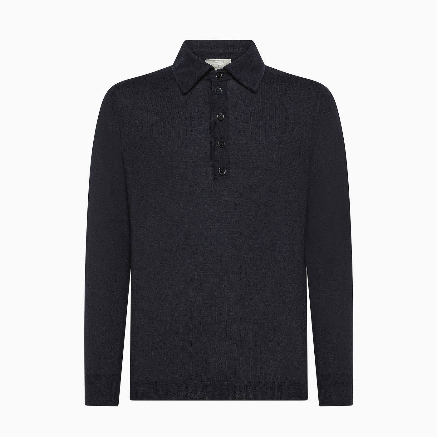 Aron long sleeve knitted polo in Wish Wool