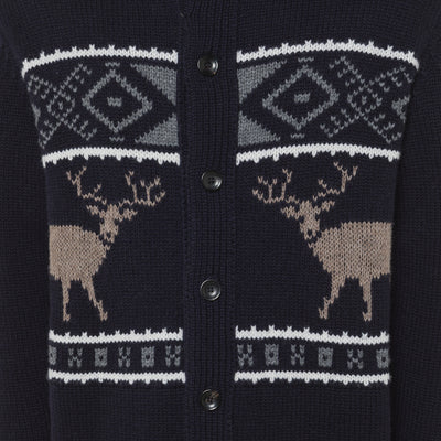 Berot knitted cardigan with Nordic Jacquard
