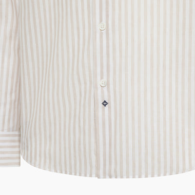 Clamenc shirt Stripe Voile Cotton Linen