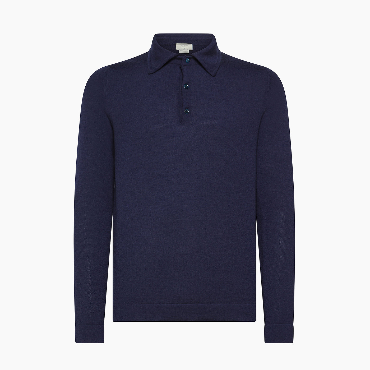 Dominic long sleeved knitted polo in Soffio Cashmere