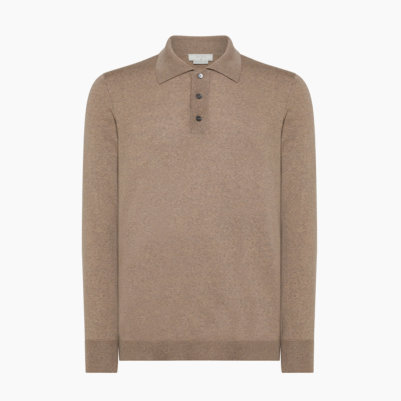 Florent long-sleeved knitted polo in extrafine wool