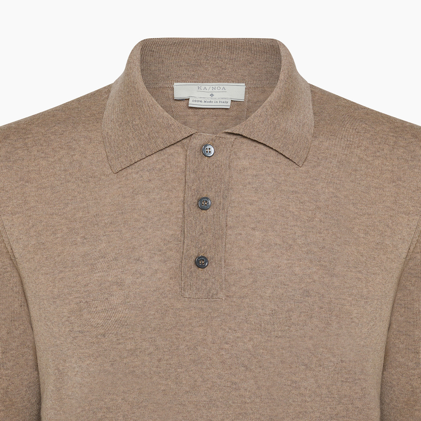 Florent long-sleeved knitted polo in extrafine wool