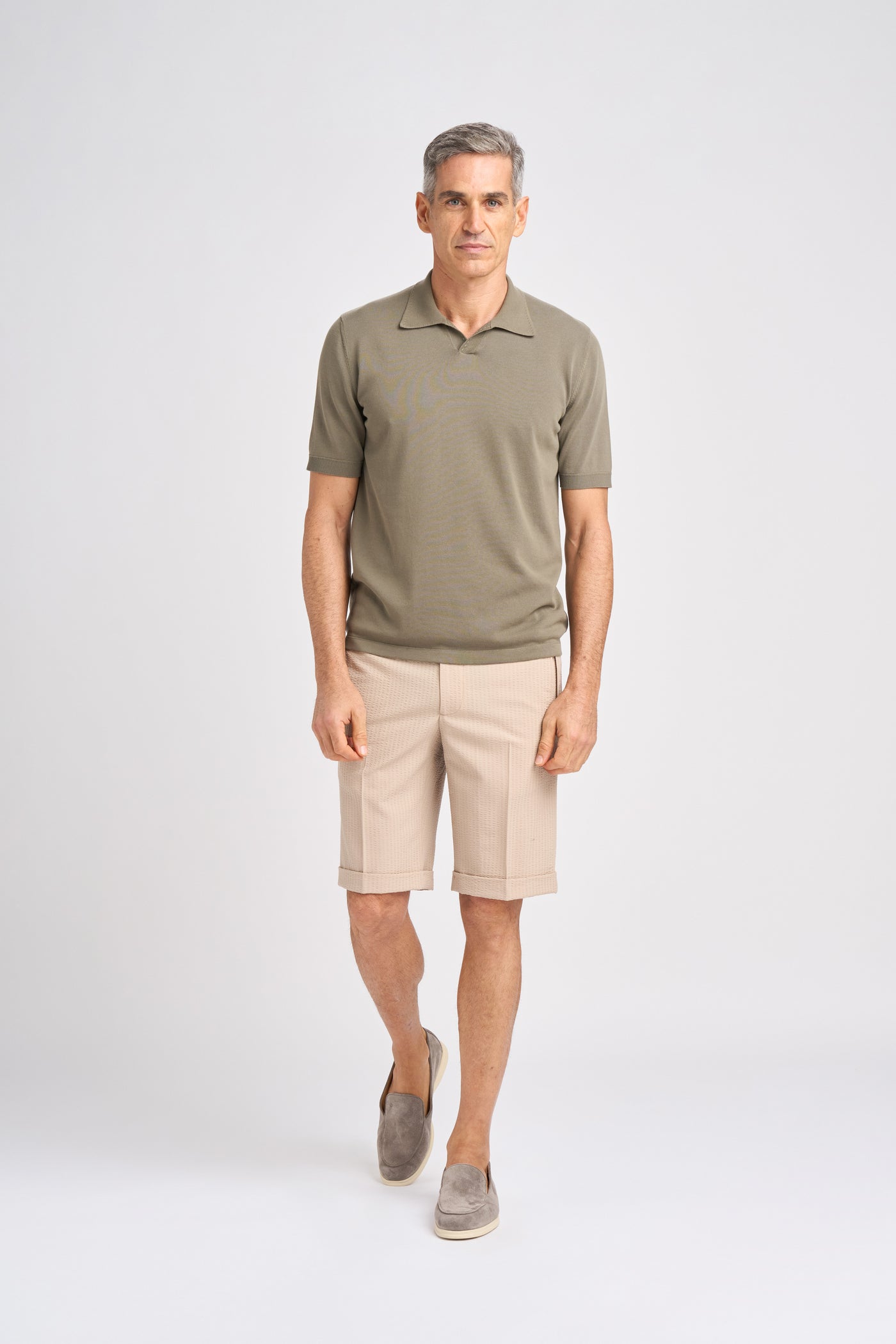 Aillard knitted polo in Egyptian Cotton