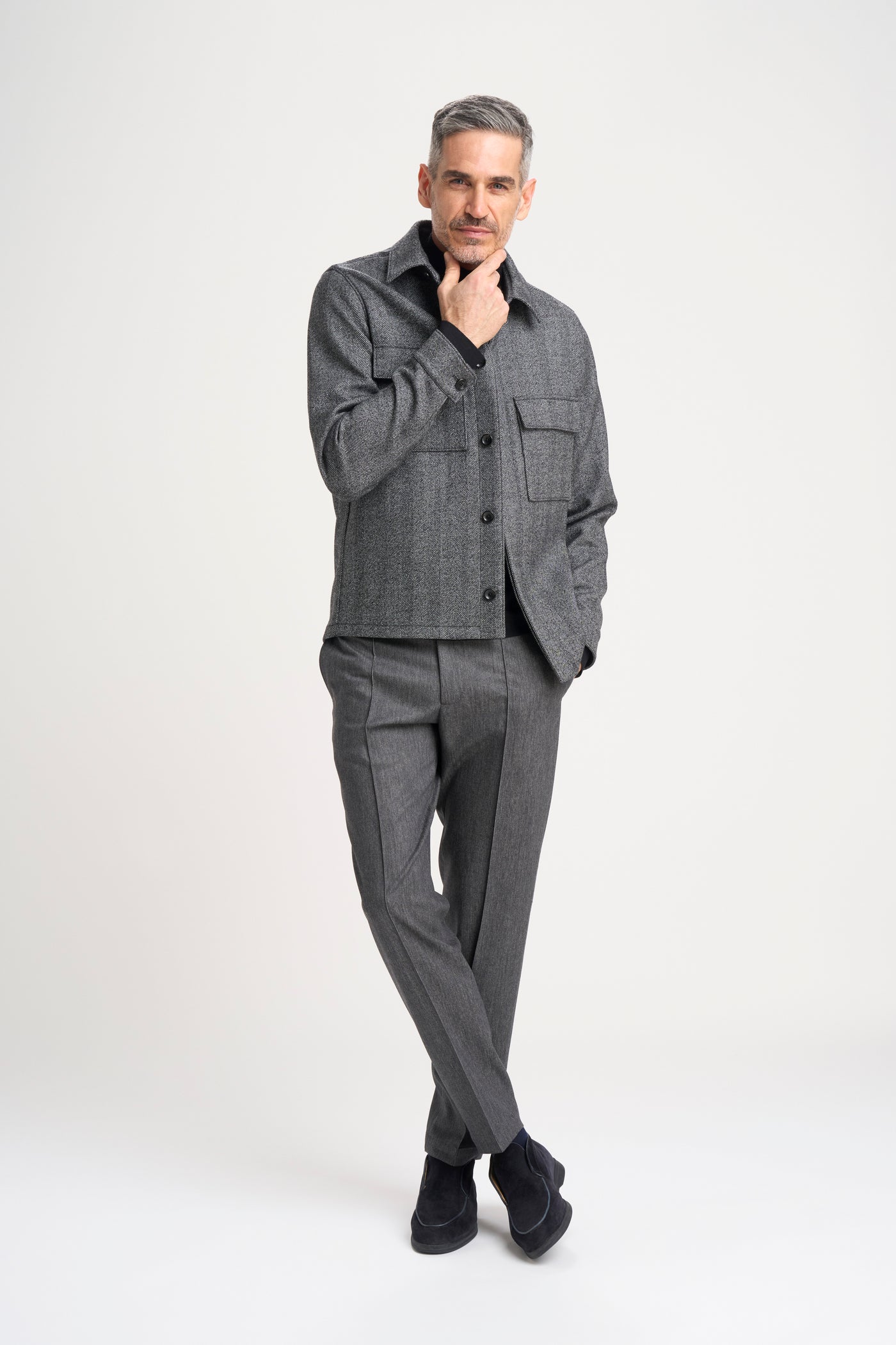 Norat jacket in double herringbone wool