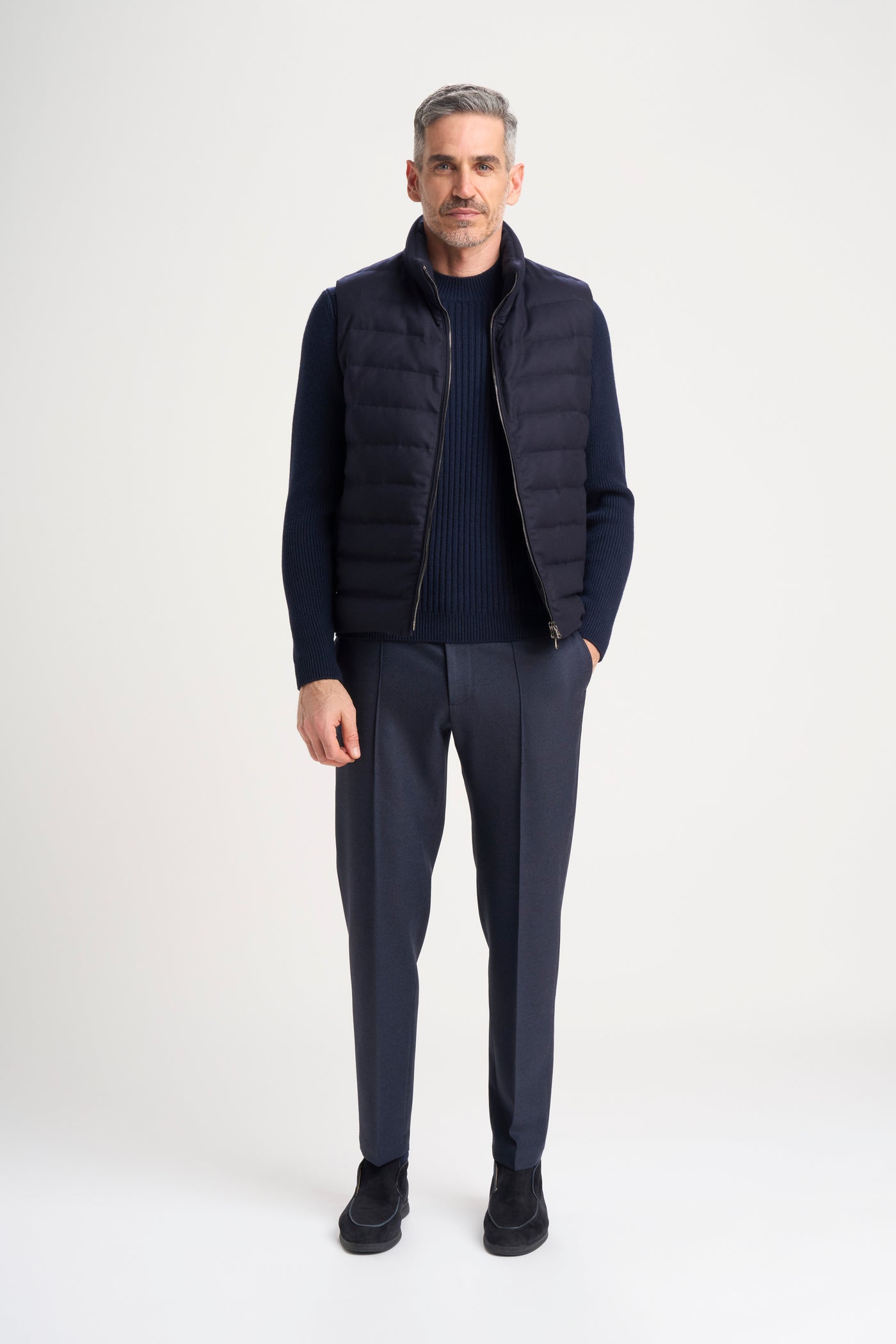 Sow vest in water repellent Wool Flannel