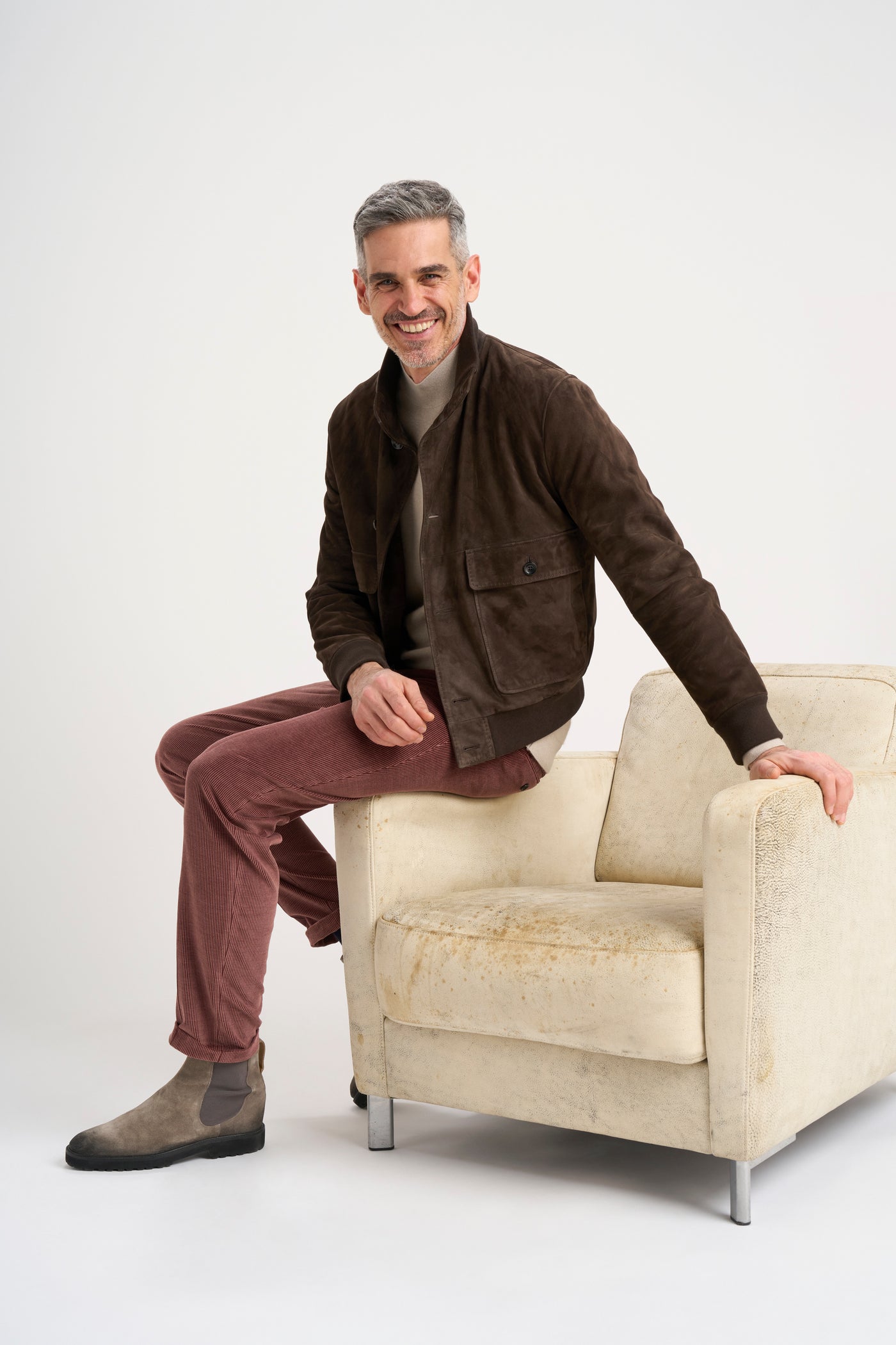 Juste easy pants in cotton & wool stretch corduroy