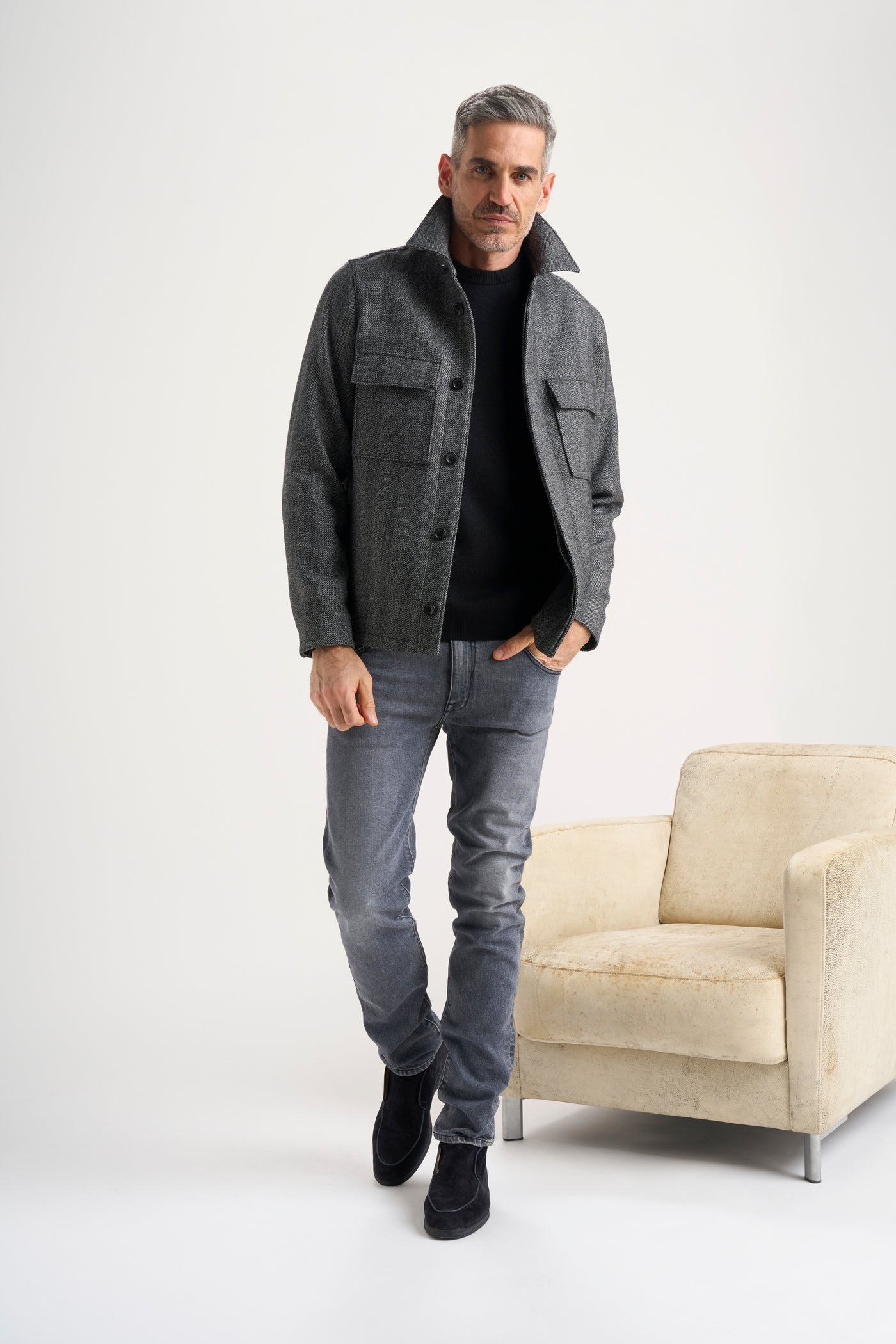 Norat jacket in double herringbone wool