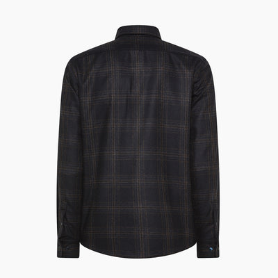 Lucas zip shirt in Wool and Cash Check