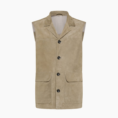 Mainard Vest in Soft Suede Leather
