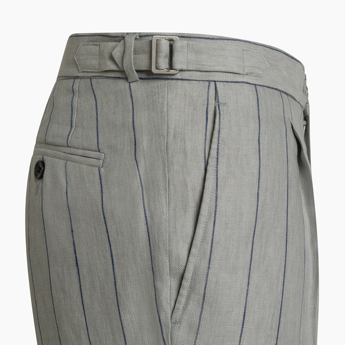 Marlon pleated chino pants in Elegance Pinstriped Linen