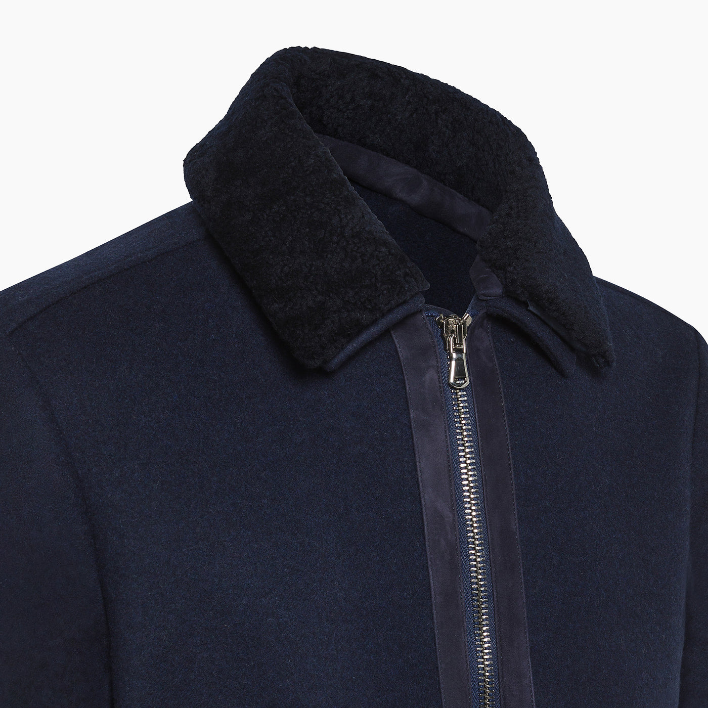 NADAL Bomber in Wool with Shearling Collar