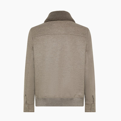 NADAL Bomber in Wool Cash Favola with Shearling Collar