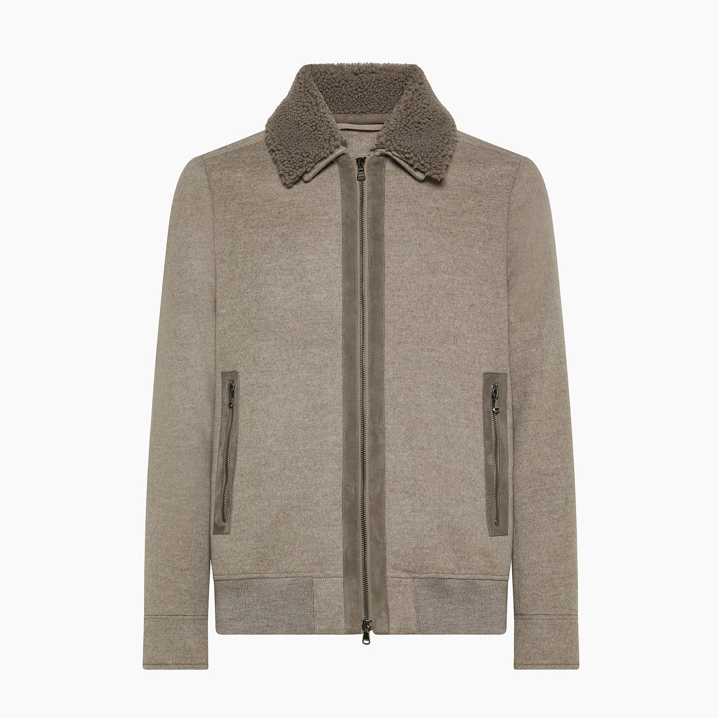 NADAL Bomber in Wool Cash Favola with Shearling Collar