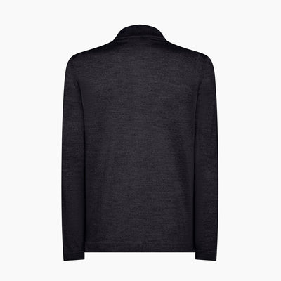 Randy long-sleeved knitted polo in Extrafine Wool