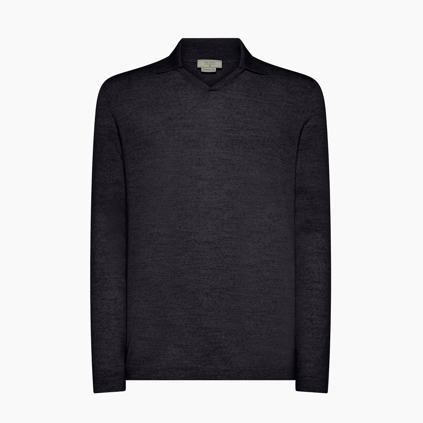 Randy long-sleeved knitted polo in Extrafine Wool