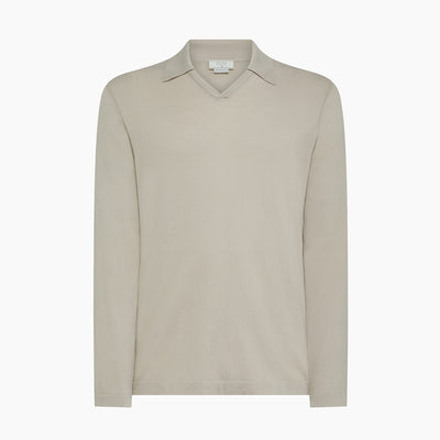 Randy long-sleeved knitted Polo in Egyptian cotton