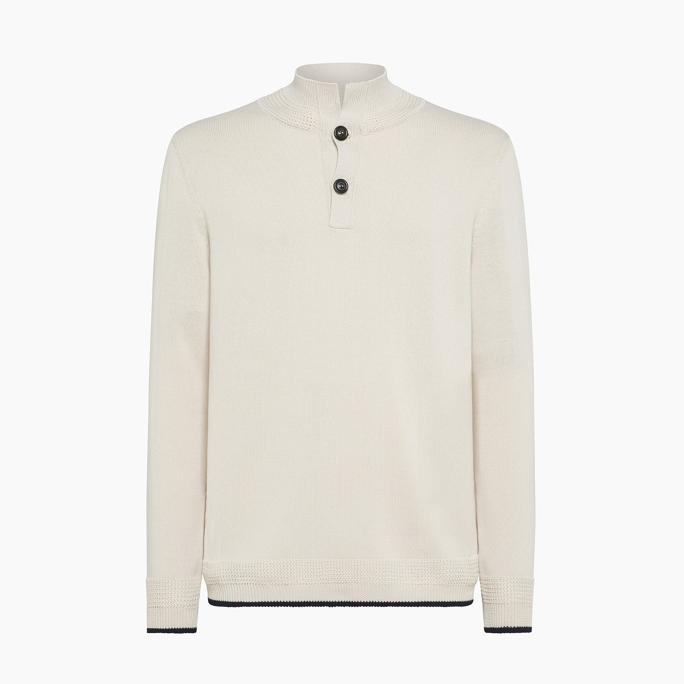 Rigaut long sleeved knitted polo in Cotton