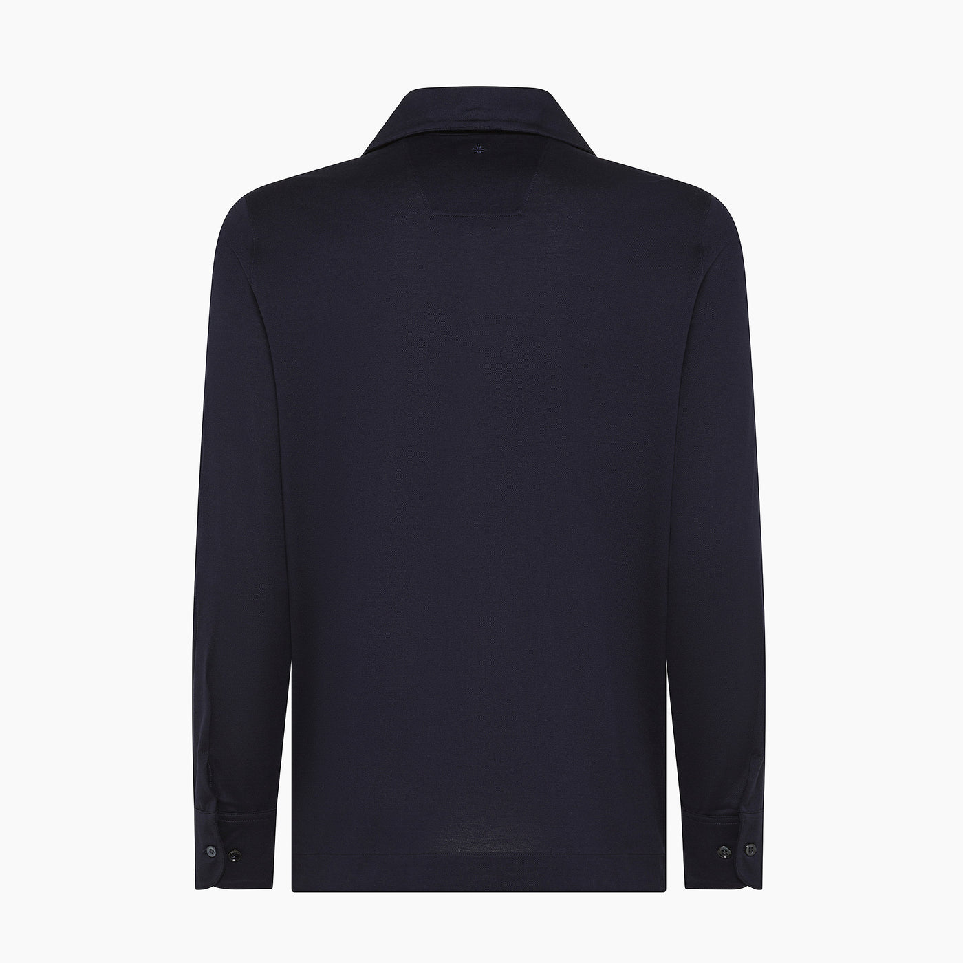 Serge dark blue jersey polo in Filo di Scozia Piquet