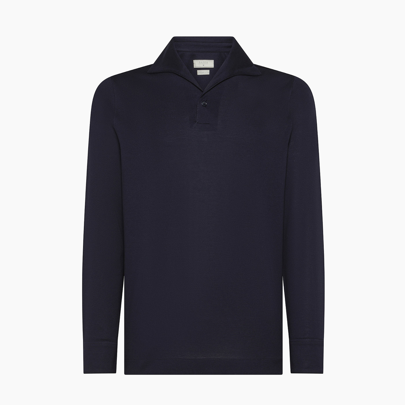 Serge dark blue jersey polo in Filo di Scozia Piquet