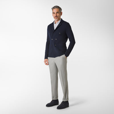 Sinclair double brested knitted blazer in Extrafine Wool