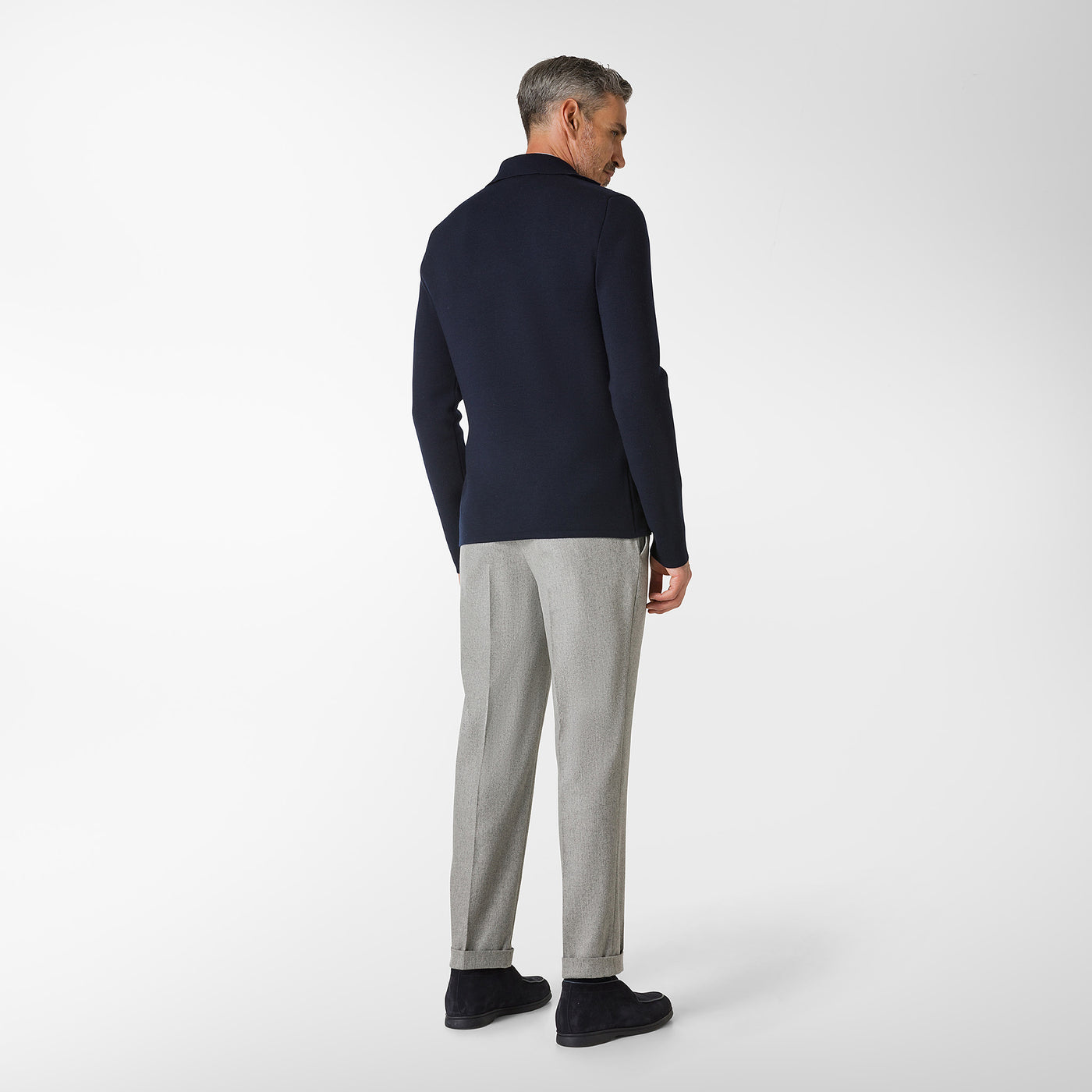 Sinclair double brested knitted blazer in Extrafine Wool