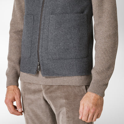 Tyler double vest in herringbone Magnifico wool