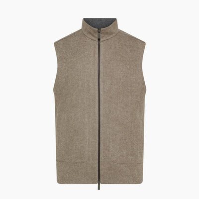 Tyler double vest in herringbone Magnifico wool