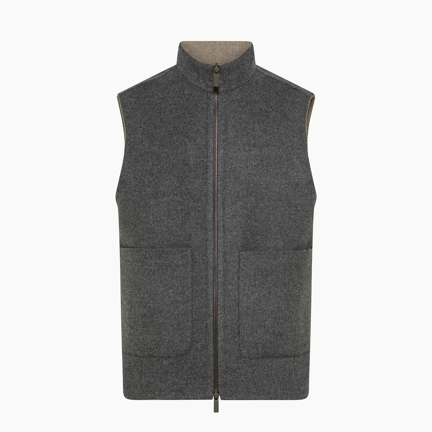 Tyler double vest in herringbone Magnifico wool