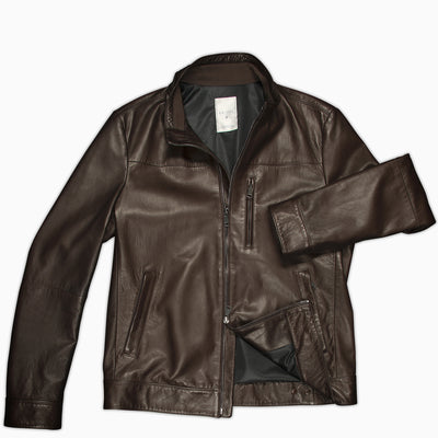 Leon leather bomber jacket (mountain brown)