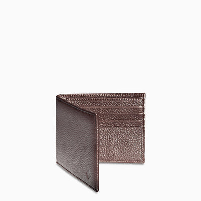 Benjamin 100% Deerskin Leather horizontal wallet (dark brown)