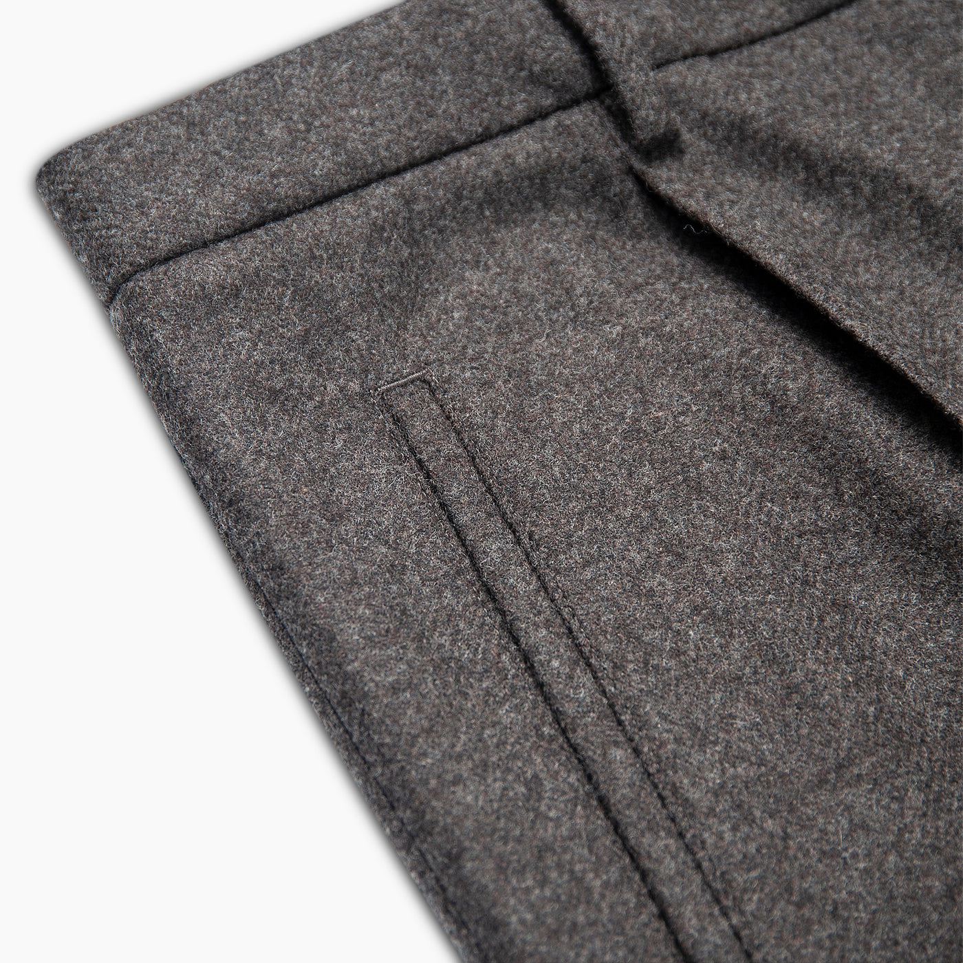 Alain Pleated Chino Pants Honey Way Wool and Cashmere Flannel