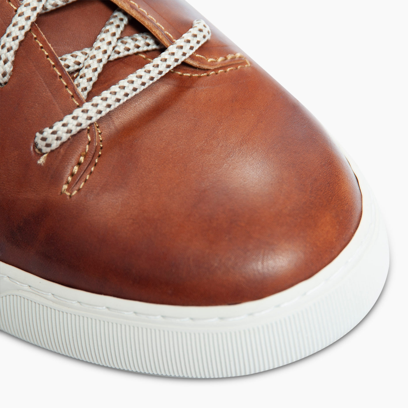 Amir soft nappa with manual finishing leather sneaker (cuoio)