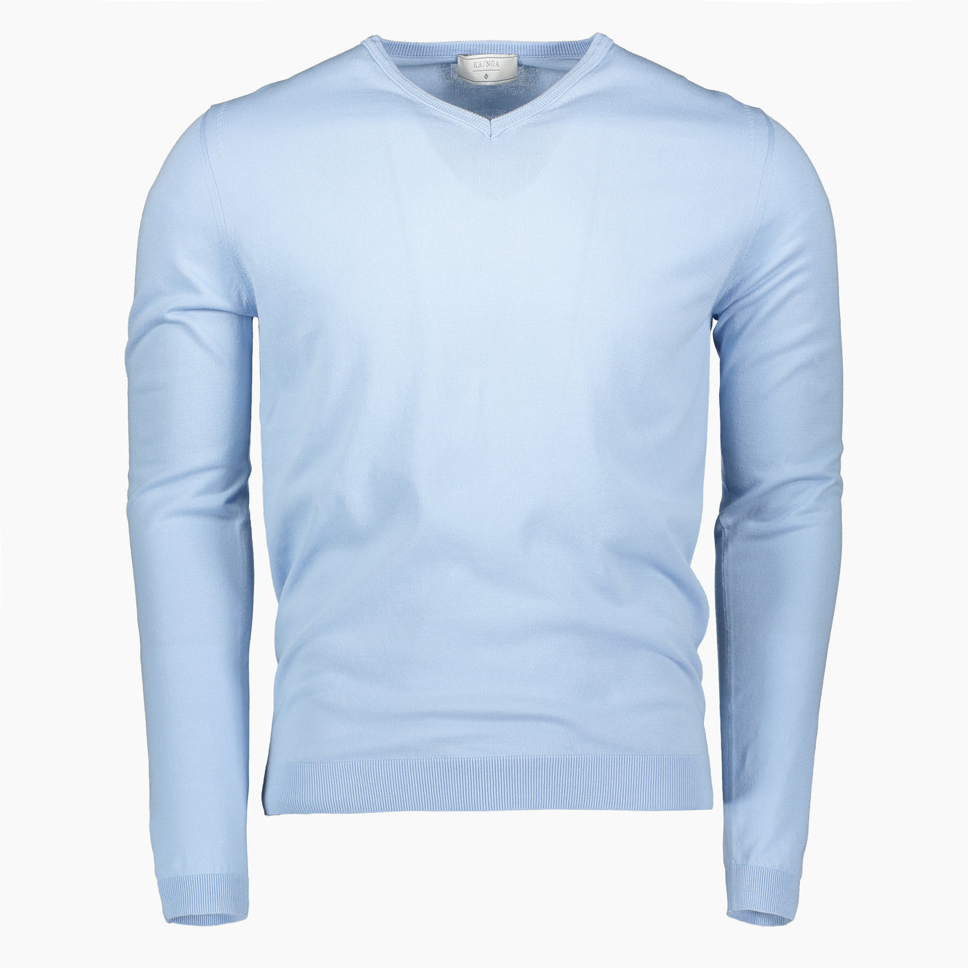 Andre V-neck jumper compact cotton (ice blue)