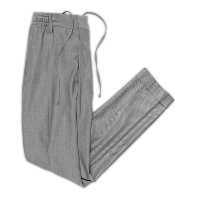 Archer easy active pants drawstring in wool and silk(stone grey melange)