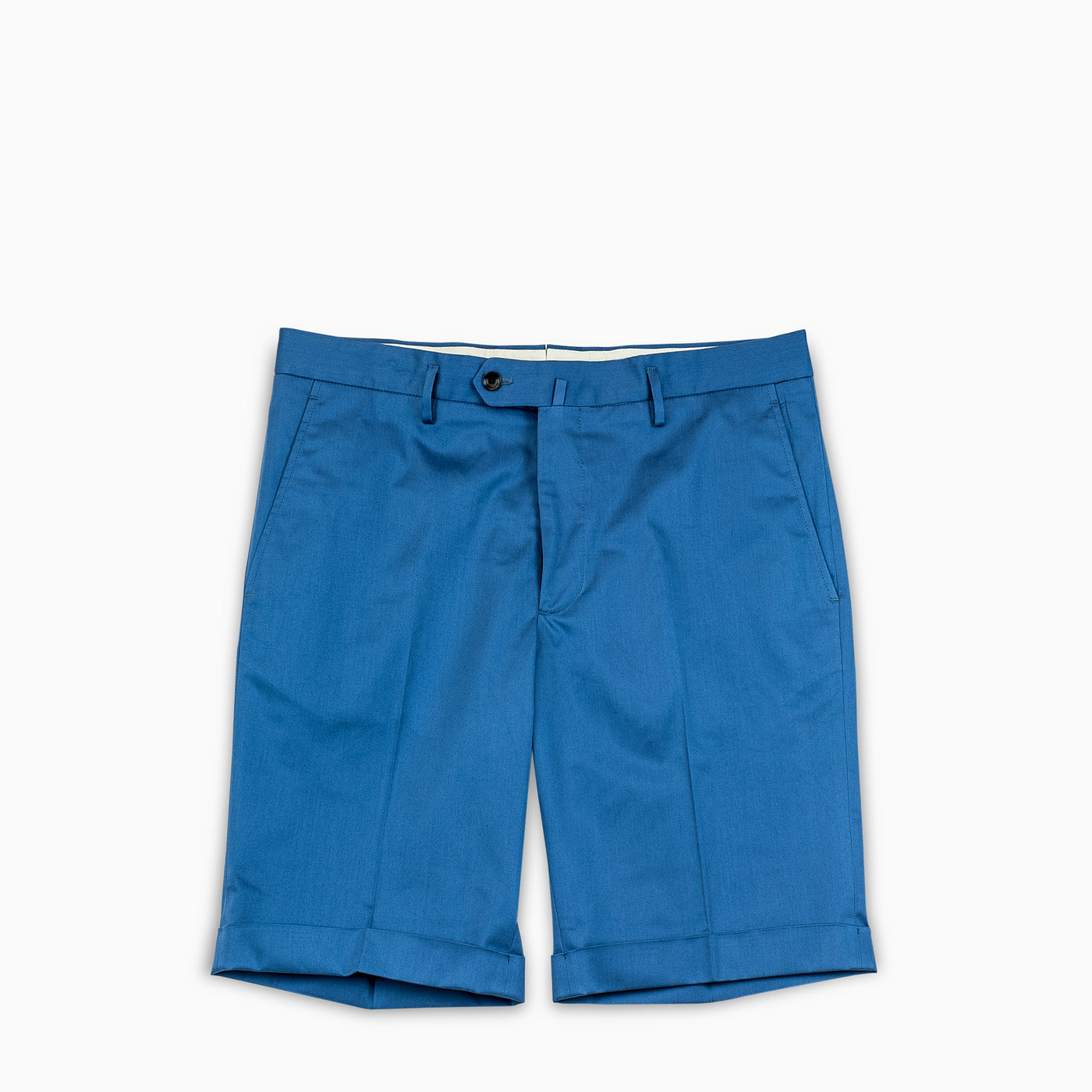 Bazile folded bermuda shorts in stretch gabardine cotton (river blue)